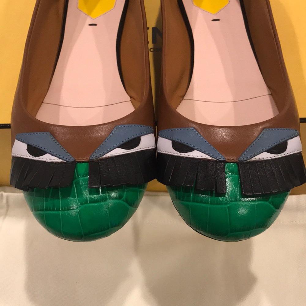 NIB Fendi Bug ballerina flats